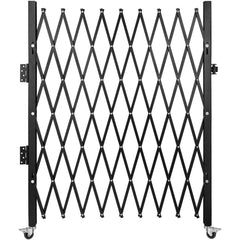 Single Folding Security Gate, 216 x 221 cm Folding Door Gate, Steel Accordion Security Gate, Flexible Expanding Security Gate, 360 degree Rolling Barricade Gate, Scissor Gate/Door with Padlock