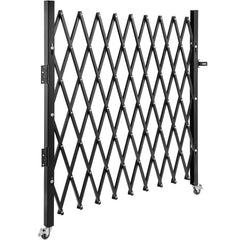 Single Folding Security Gate, 216 x 221 cm Folding Door Gate, Steel Accordion Security Gate, Flexible Expanding Security Gate, 360 degree Rolling Barricade Gate, Scissor Gate/Door with Padlock