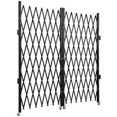 Double Folding Security Gate Folding Door Gate 5.1' H x 10.2' W Scissor Gate