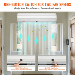 0.9m Commercial Indoor Air Curtain Super Power 2 Speeds 1528m³/h, UL Certified Wall Mounted Air Curtains for Doors, Indoor Over Door Fan with Heavy Duty Limit Switch, Easy-Install Unheated