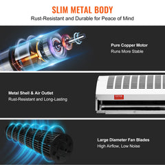 1.2m Commercial Indoor Air Curtain Super Power 2 Speeds 2802m_/h, UL Certified Wall Mounted Air Curtains for Doors, Indoor Over Door Fan with Heavy Duty Limit Switch, Easy-Install Unheated