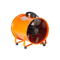 Portable Ventilator, 254mm/10inch Heavy Duty Cylinder Fan with 10m Duct Hose, 300W Strong Shop Exhaust Blower 1720CFM, Industrial Utility Blower for Sucking Dust, Smoke, Smoke Home/Workplace