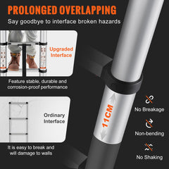 Telescoping Ladder Aluminum Extension Step 3.2 m Multi-purpose Portable