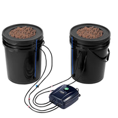 DWC Hydroponics Grow System Deep Water Culture with Top Drip 2 Buckets