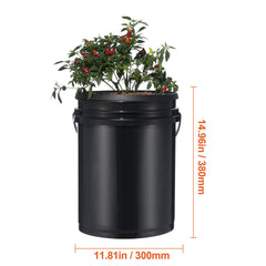 RDWC Hydroponics Grow System, Hydroponic Growing Kit with Top Drip, Recirculating Deep Water Culture 4 Buckles and 1 Reservoir, with Air Pump and Water Level Device for Leafy Vegetables