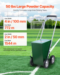 Dry Line Marker 4-Wheel 50 or 100 mm Lines Heavy Duty Steel Chalker 22.7kg