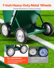 Dry Line Marker 4-Wheel 50 or 100 mm Lines Heavy Duty Steel Chalker 29.5kg