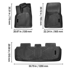 Automotive Floor Mats Fits for Tesla Model Y 2021-2024 3 pcs TPE Liners