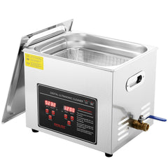 Ultrasonic Cleaner with Digital Timer & Heater, Professional Ultra Sonic Jewelry Cleaner, Stainless Steel Heated Cleaning Machine for Glasses Watch Rings Small Parts Circuit Board (10L)