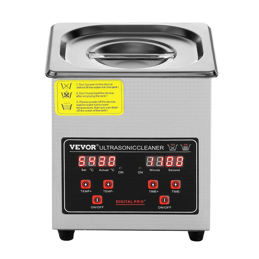Ultrasonic Cleaner with Digital Timer & Heater, Professional Ultra Sonic Jewelry Cleaner, Stainless Steel Heated Cleaning Machine for Glasses Watch Rings Small Parts Circuit Board (2L)