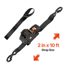 Retractable Ratchet Straps, 50.8 mm x 3 m, Tie Down Straps with S Hooks, 1375 kg Break Strength, 2 Soft Loops, Tie Down Ratcheting for Moving, Trailers, Motorcycles, Kayaks, Car Roof, 2 Pack
