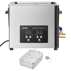 10L Ultrasonic Cleaner, Professional Ultrasonic Cleaner Machine with Cleaning Basket & Digital Display, 180W Stainless Steel 40kHz Cleaning Machine for Watches, Razors, Jewelry, Coins, and More