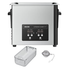 6L Ultrasonic Cleaner, Professional Ultrasonic Cleaner Machine with Cleaning Basket & Digital Display, 120W Stainless Steel 40kHz Cleaning Machine for Watches, Razors, Jewelry, Coins and More