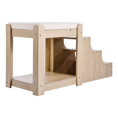 Pet Bunk Bed with Stairs Dog/Cat Window Perch for Bedside Indoor Use