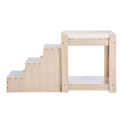 Pet Bunk Bed with Stairs Dog/Cat Window Perch for Bedside Indoor Use