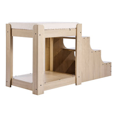 Pet Bunk Bed with Stairs Dog/Cat Window Perch for Bedside Indoor Use