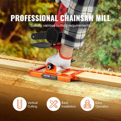 Chainsaw Mill, Vertical Lumber Cutting Guide with 5.1-15.2cm Cutting Width, Cast Iron Portable Timber Chainsaw Attachment, Lightweight Wood Timber Milling Attachment for Builders and Woodworkers