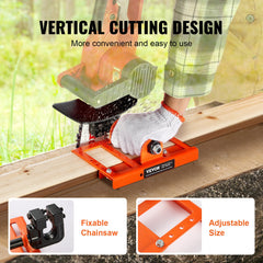 Chainsaw Mill, Vertical Lumber Cutting Guide with 5.1-15.2cm Cutting Width, Cast Iron Portable Timber Chainsaw Attachment, Lightweight Wood Timber Milling Attachment for Builders and Woodworkers