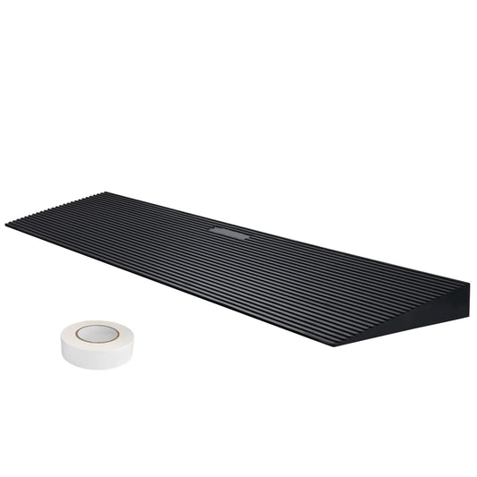 3 cm Rise Cuttable Threshold Ramp for Sweeping Robot, 90 cm Wide Natural Rubber Wheelchair Ramp, Non-Slip Solid Rubber Ramp with Double-Sided Tape for Doorways, Driveways, Bathroom, Smooth Tile