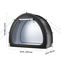 Bike Storage Tent, 1 to 2 Bikes, Outdoor Spacious Bike Storage Tent with Ventilated Window, Waterproof Fan-Shaped Bike Tent with High Strength Fiberglass & Dual Zippers, Fit for Bicycle