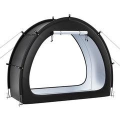 Bike Storage Tent, 1 to 2 Bikes, Outdoor Spacious Bike Storage Tent with Ventilated Window, Waterproof Fan-Shaped Bike Tent with High Strength Fiberglass & Dual Zippers, Fit for Bicycle