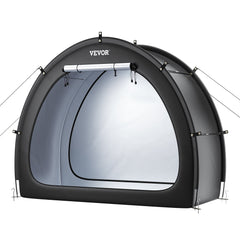 Bike Storage Tent, 1 to 2 Bikes, Outdoor Spacious Bike Storage Tent with Ventilated Window, Waterproof Fan-Shaped Bike Tent with High Strength Fiberglass & Dual Zippers, Fit for Bicycle
