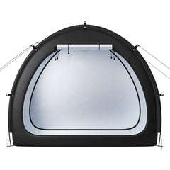 Bike Storage Tent, 1 to 2 Bikes, Outdoor Spacious Bike Storage Tent with Ventilated Window, Waterproof Fan-Shaped Bike Tent with High Strength Fiberglass & Dual Zippers, Fit for Bicycle