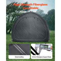 Bike Storage Tent, 4 to 5 Bikes, Outdoor Spacious Bike Storage Tent with Ventilated Window, Waterproof Fan-Shaped Bike Tent with High Strength Fiberglass & Double Door, Fit for Bicycle