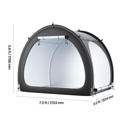 Bike Storage Tent, 4 to 5 Bikes, Outdoor Spacious Bike Storage Tent with Ventilated Window, Waterproof Fan-Shaped Bike Tent with High Strength Fiberglass & Double Door, Fit for Bicycle
