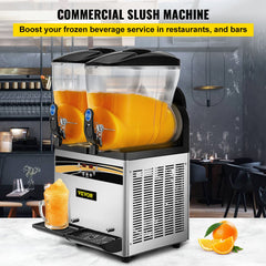 Commercial Slush Machine Margarita Slush Maker 2x15L Frozen Drink Machine