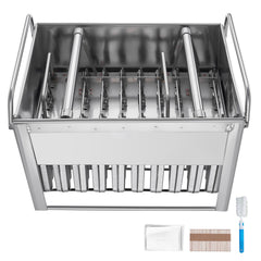 Commercial Popsicle Moulds, 40PCS Round-Head Ice Pop Moulds with Double Slot, Stainless Steel Ice Lolly Popsicle Moulds, Ice Cream Maker Mould Holder with 50PCS Popsicle Sticks & Bags
