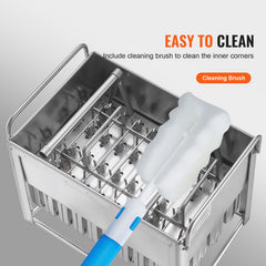 Commercial Popsicle Moulds, 40PCS Round-Head Ice Pop Moulds with Double Slot, Stainless Steel Ice Lolly Popsicle Moulds, Ice Cream Maker Mould Holder with 50PCS Popsicle Sticks & Bags