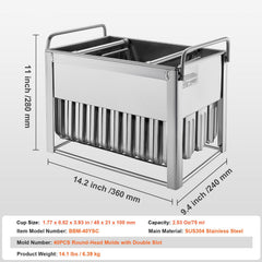 Commercial Popsicle Moulds, 40PCS Round-Head Ice Pop Moulds with Double Slot, Stainless Steel Ice Lolly Popsicle Moulds, Ice Cream Maker Mould Holder with 50PCS Popsicle Sticks & Bags