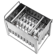 Commercial Popsicle Moulds, 40PCS Round-Head Ice Pop Moulds with Double Slot, Stainless Steel Ice Lolly Popsicle Moulds, Ice Cream Maker Mould Holder with 50PCS Popsicle Sticks & Bags