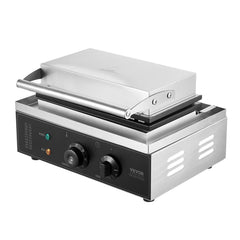 Commercial Waffle Maker, 10PCS Rectangle Waffle Baker Machine, 1550W Non-Stick Stainless Steel Belgian Waffle Iron with Temp and Time Control, Handle, for Restaurant Bakery Snack Bar Family