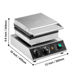 Commercial Waffle Maker, 4PCS Round Waffle Baker Machine,1750W Non-Stick Stainless Steel Belgian Waffle Iron with Temperature and Time Control, for Restaurant Bakery Snack Bar Family