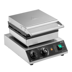 Commercial Waffle Maker, 4PCS Round Waffle Baker Machine,1750W Non-Stick Stainless Steel Belgian Waffle Iron with Temperature and Time Control, for Restaurant Bakery Snack Bar Family