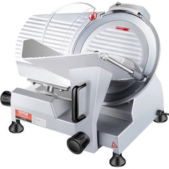 Commercial Meat Slicer, 240W Electric Deli Food Slicer, 10 inch Carbon Steel Blade Electric Food Slicer, 350-400RPM Meat Slicer, 0 - 0.47 inch Adjustable Thickness for Commercial and Home Use