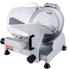 Commercial Meat Slicer, 320W Electric Deli Food Slicer, 12 inch Carbon Steel Blade Electric Food Slicer, 350-400RPM Meat Slicer, 0-0.6 inch Adjustable Thickness for Meat, Cheese, Veggies, Ham