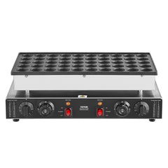 Mini Dutch Pancake Maker, 50PCS 43mm Diameter Dorayaki Baker Machine, 1700W Commercial Electric Poffertjes Grill, Non-stick Stainless Steel, Dual Temp & Time Control, for Home Kitchen Restaurant