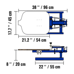 Screen Printing Machine, 1 Color 1 Station Silk Screen Printing Press, 21.2x17.7in / 54x45cm Screen Printing Press, Double-layer Positioning Pallet, Adjustable Tension for T-shirt DIY Printing