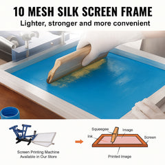 Screen Printing Kit, 6 Pieces Aluminum Silk Screen Printing Frames, 25.4 x 35.6 cm Silk Screen Printing Frame with 110 Count Mesh, High Tension Nylon Mesh and Sealing Tape for T-shirts DIY