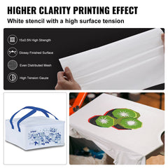 Screen Printing Kit, 6 Pieces Aluminum Silk Screen Printing Frames, 25.4 x 35.6 cm Silk Screen Printing Frame with 110 Count Mesh, High Tension Nylon Mesh and Sealing Tape for T-shirts DIY