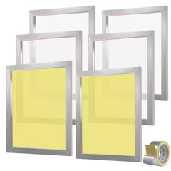 Screen Printing Kit, 6 Pieces Aluminum Silk Screen Printing Frames, 20x24inch Silk Screen Printing Frame with 160 Count Mesh, High Tension Nylon Mesh and Sealing Tape for T-shirts DIY Printing