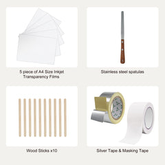 Screen Printing Kit, 2 Pieces Aluminum Silk Screen Printing Frames20.3 x 25.4/25.4 x 35.6cm 110 Count Mesh, 2 Tapes and Screen Printing Squeegees and Transparency Films for T-shirts DIY