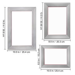Screen Printing Kit, 3 Pieces Aluminum Silk Screen Printing Frames 25x36/20x30/15x25 cm 110 Count Mesh, 5 Glitters and Screen Printing Squeegees and Transparency Films for T-shirts DIY