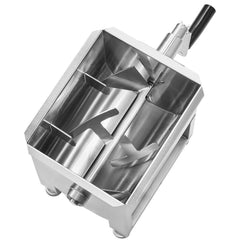 Manual Meat Mixer, 10L Fixed Tank Meat Processing Equipment(Mixing Max 15LBS for Meats), Stainless Steel Sausage Mixer Machine with Lid Handle Gear Reducer, Ground Beef Hand Mixers
