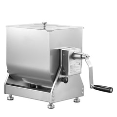 Manual Meat Mixer, 20L Tilt Tank Meat Processing Equipment(Mixing Max 20LBS for Meat), Stainless Steel Meat Mixer, Sausage Mixer Machine with Lid Handle Gear Reducer, Ground Beef Hand Mixer
