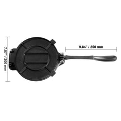 Tortilla Press, 250mm Tortilla and Roti Maker, Cast Iron Heavy Duty Tortilladora Press, Pre-Seasoned Pataconera Maker with 100 Pcs Parchment Paper, Dough Maker for Flour Tortilla, Tawa, Silver