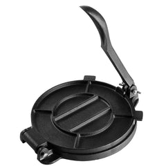 Tortilla Press, 250mm Tortilla and Roti Maker, Cast Iron Heavy Duty Tortilladora Press, Pre-Seasoned Pataconera Maker with 100 Pcs Parchment Paper, Dough Maker for Flour Tortilla, Tawa, Silver
